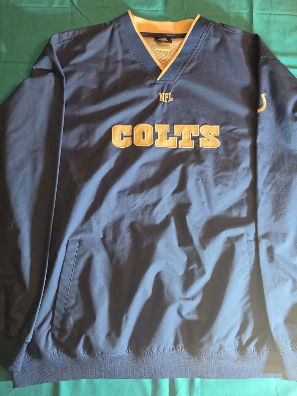 Vintage NFL Indianapolis Colts Team Apparel V-Neck Windbreaker Pullover Jacket S
